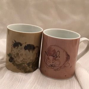 Vintage MMA Cat Mugs made in Japan